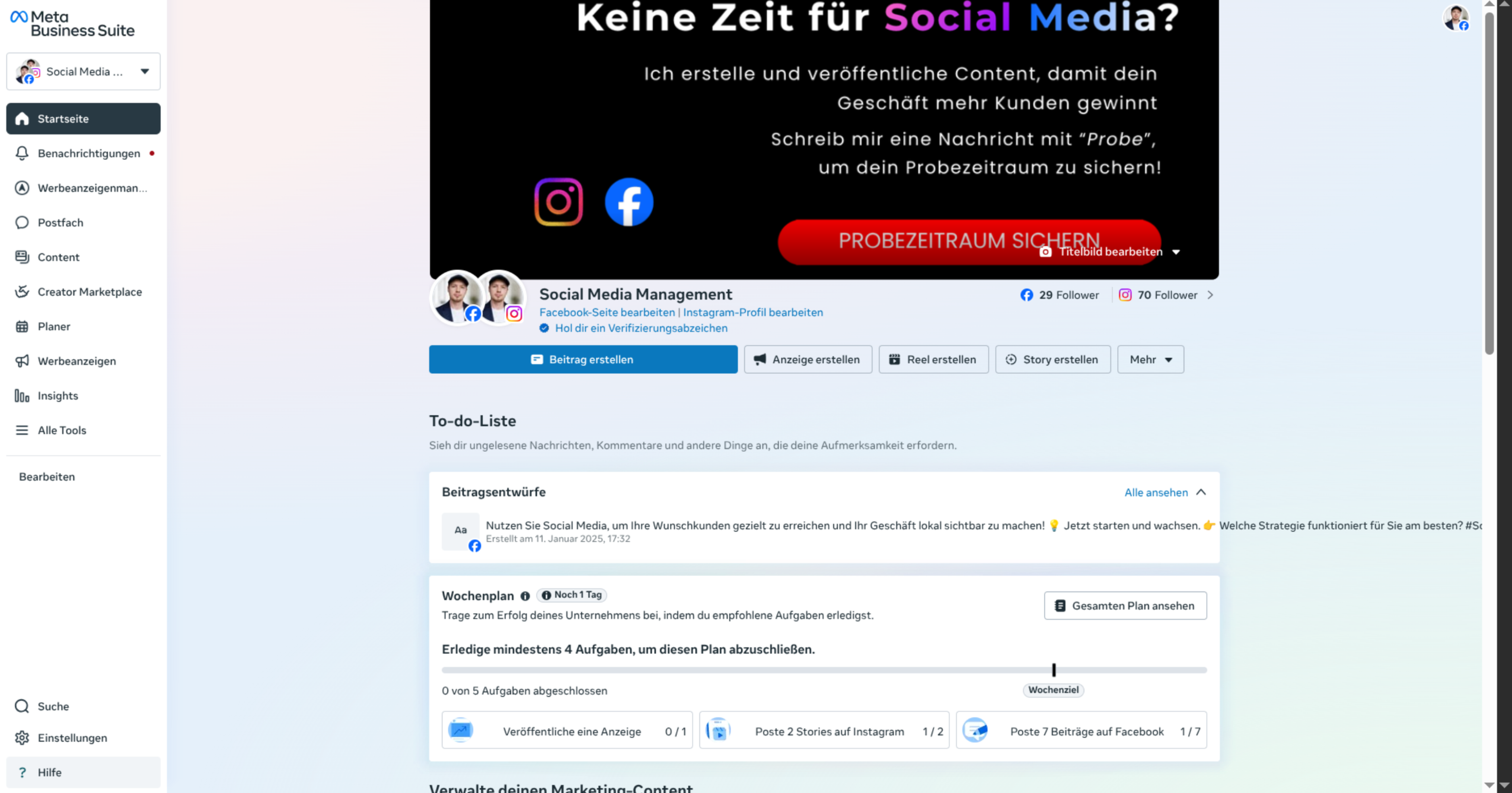 Schritt 1: Einstellungen in der Meta Business Suite