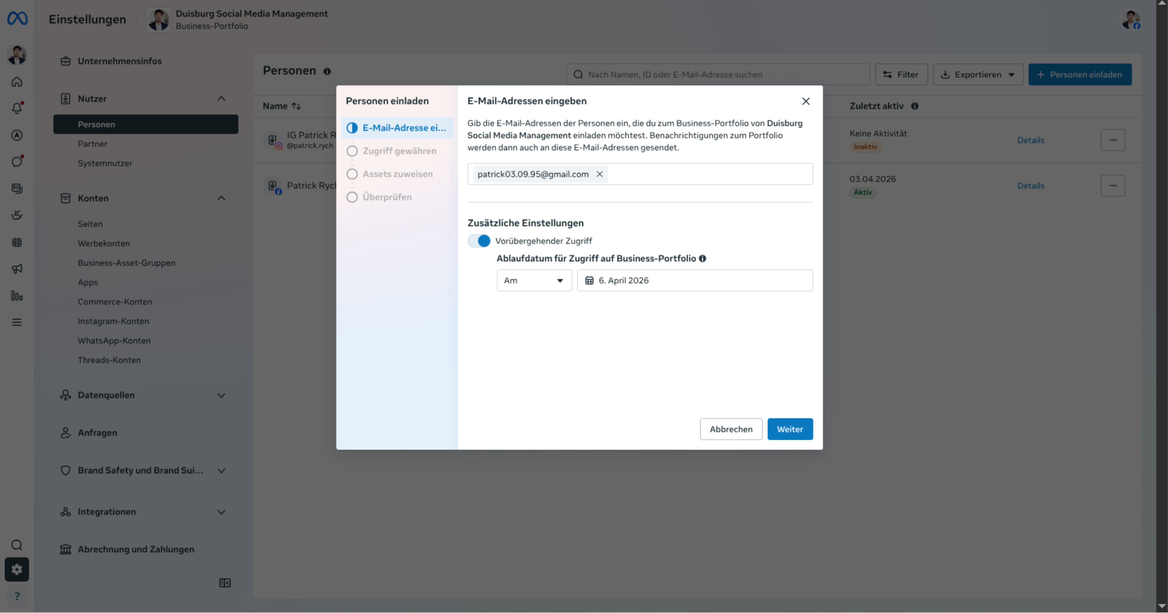 Schritt 3: E-Mail eingeben