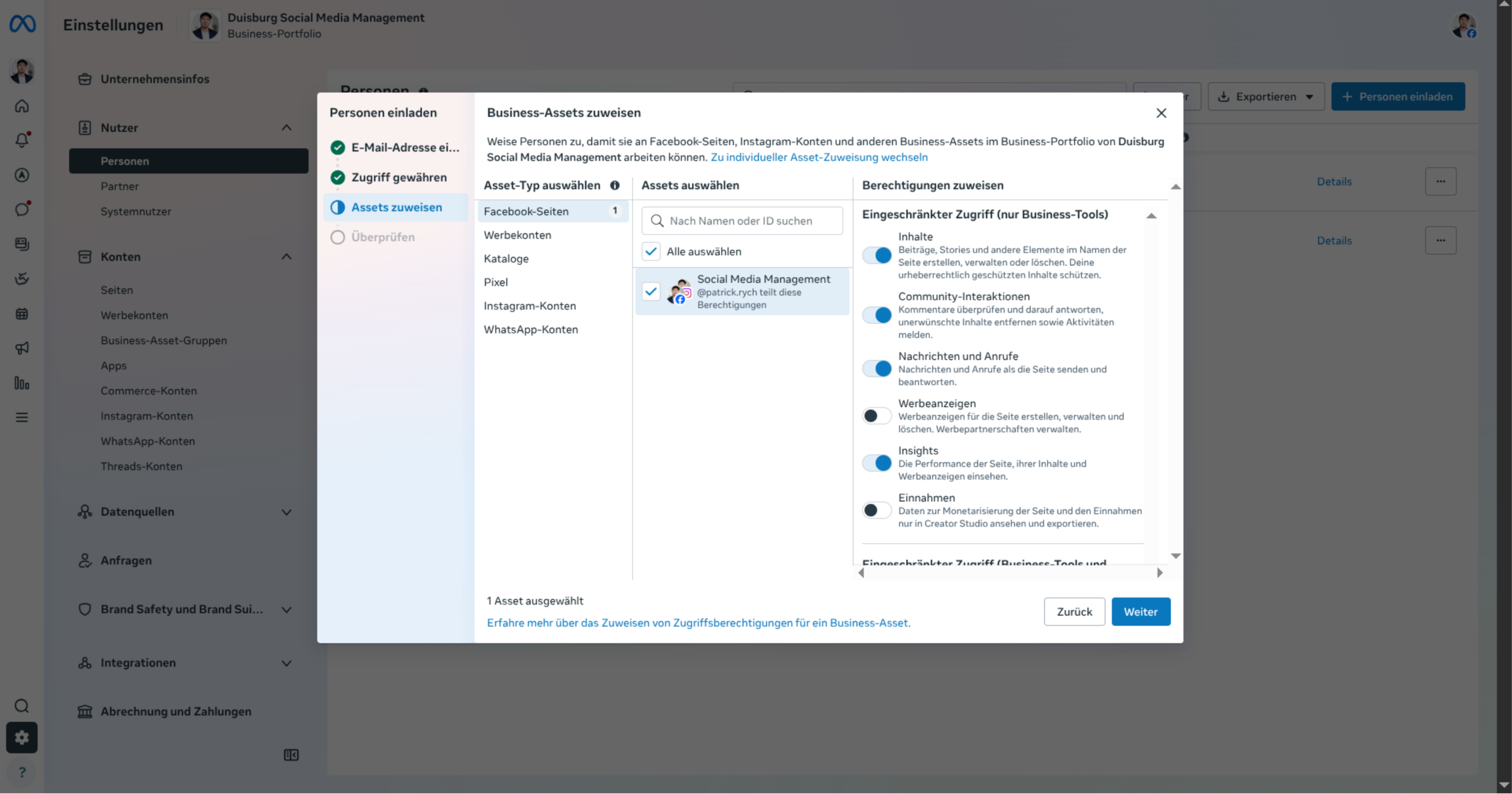 Schritt 5: Assets zuweisen
