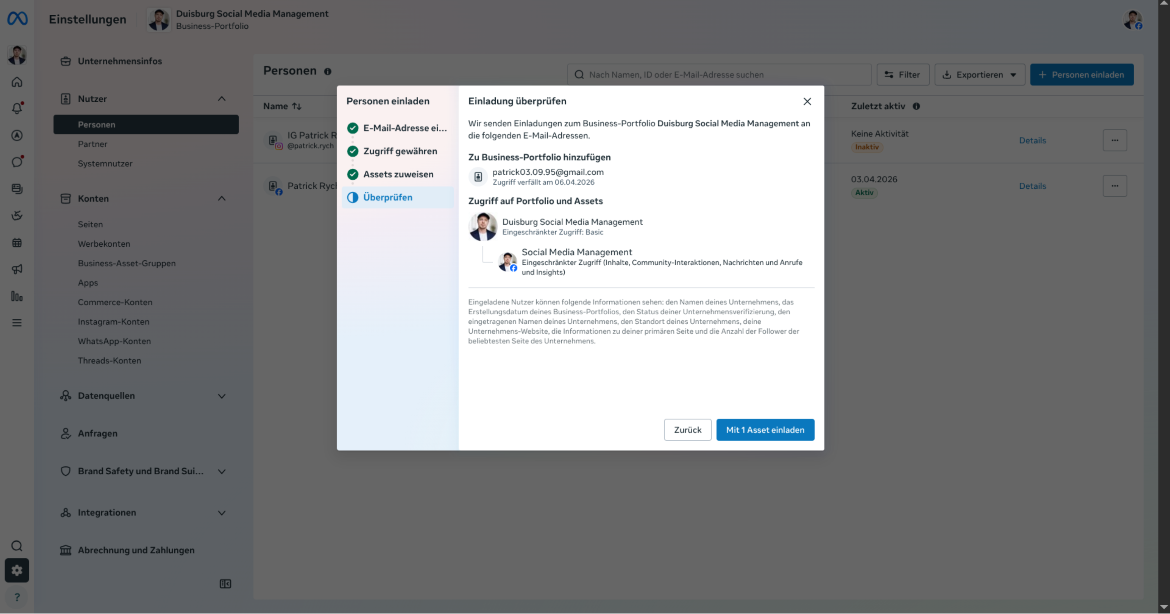 Schritt 6: Einladung best&auml;tigen